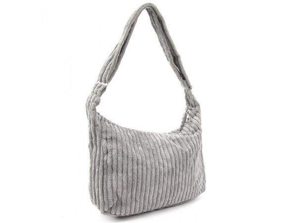 Вельветова сумка жіноча сіра Lilly P4-8298G сіра