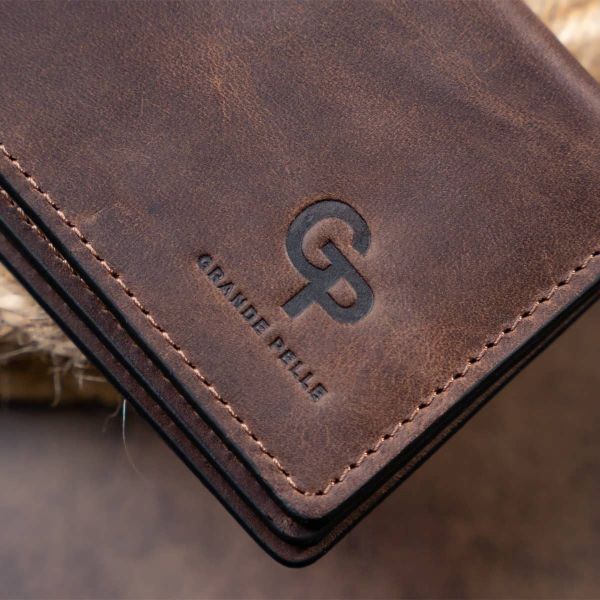 Візитниця з обкладинкою для ID-паспорта з натуральної шкіри Grande Pelle 11292 коричнева