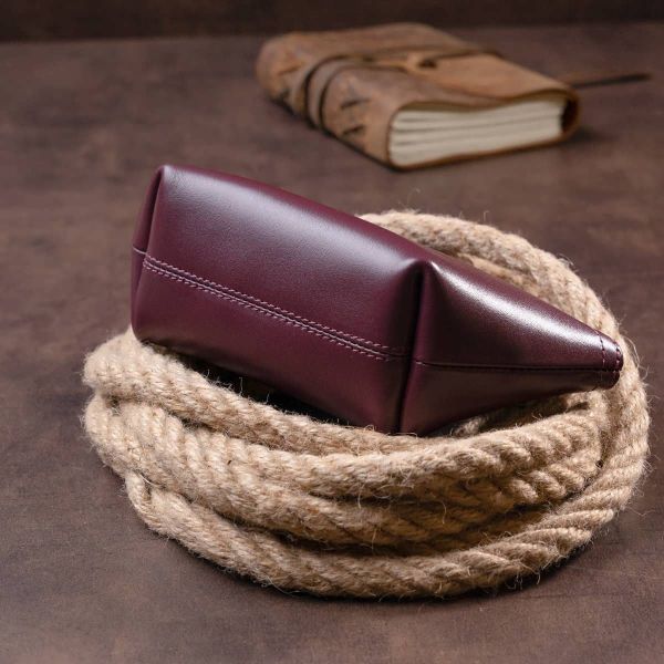 Женская косметичка из кожи Amelin Grande Pelle 11300 сливовая