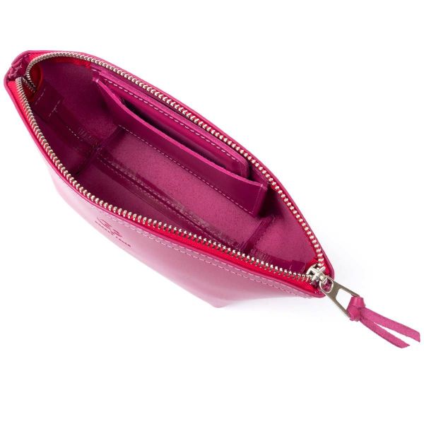 Женская косметичка из кожи Amelin Grande Pelle 11301 фуксия.