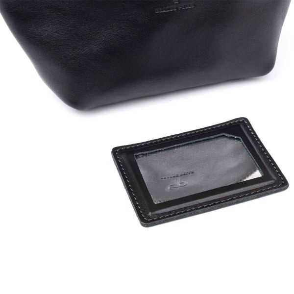 Женская косметичка из кожи Amelin Grande Pelle 11302 черная