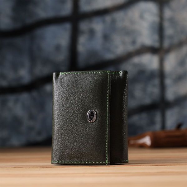 Жіночий мініатюрний гаманець із натуральної шкіри ST Leather 23083 зелений