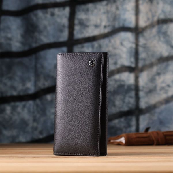 Жіночий вертикальний гаманець із натуральної шкіри ST Leather 23084 чорний
