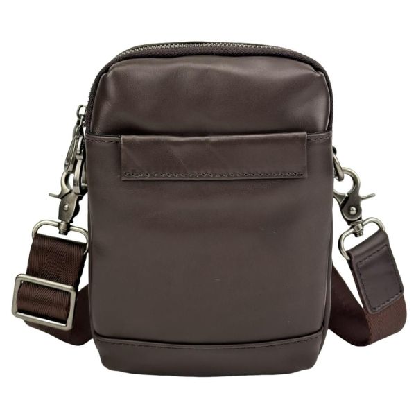 Шкіряна маленька сумка через плече Tiding Bag 1631A коричнева