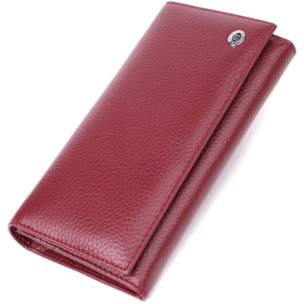 Практичний гаманець для жінок із натуральної шкіри ST Leather 23098 бордовий