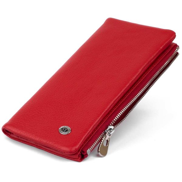 Вертикальный кошелек на кнопке женский ST Leather 19202 красный