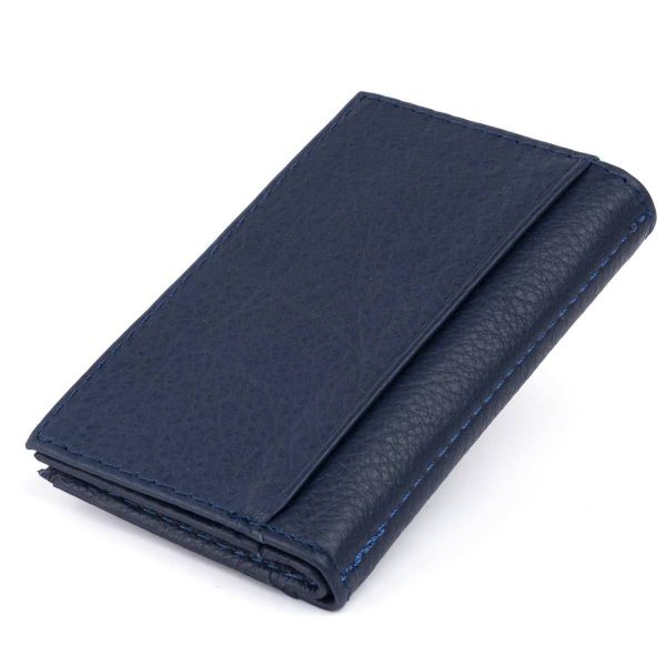 Визитница-книга ST Leather 19217 темно-синяя