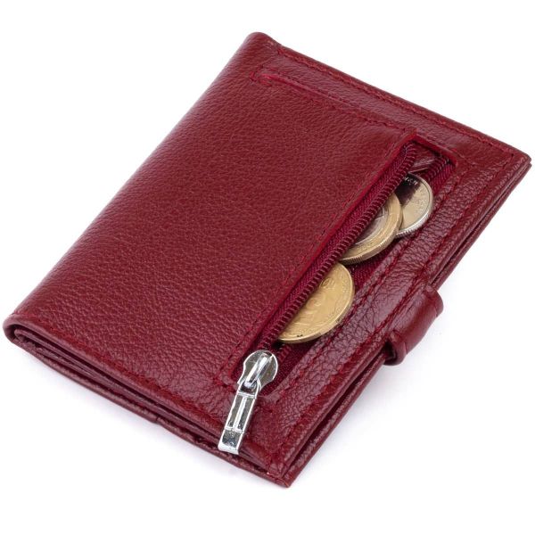Кошелек-визитница на ботинке с кнопкой женский ST Leather 19231 бордовый