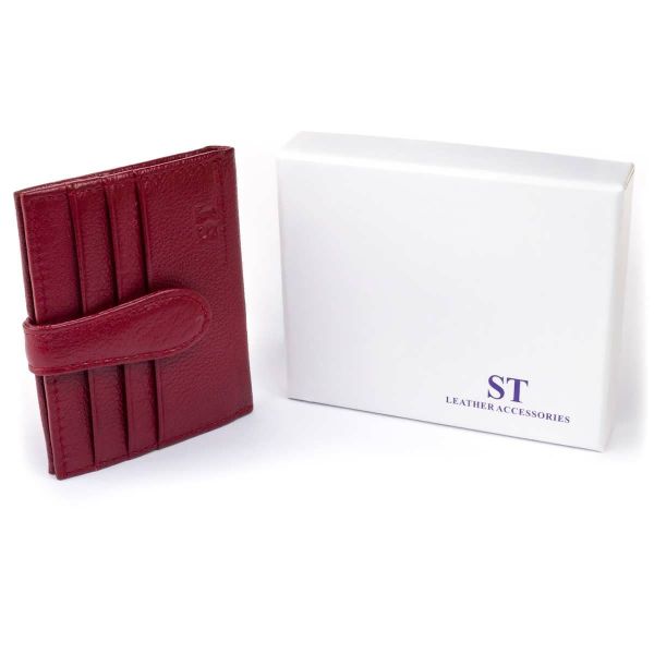 Кошелек-визитница на ботинке с кнопкой женский ST Leather 19231 бордовый