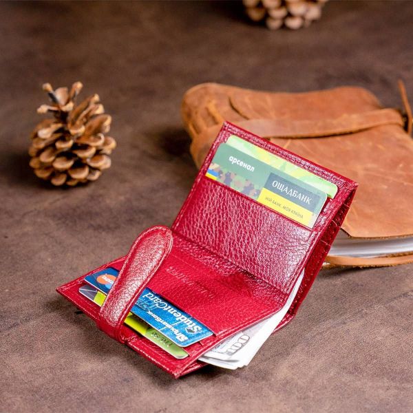 Кошелек-визитница на ботинке с кнопкой женский ST Leather 19231 бордовый