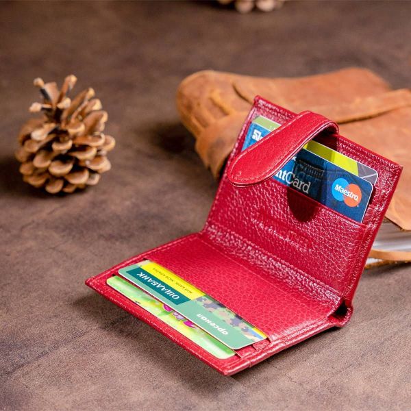 Кошелек-визитница на ботинке с кнопкой женский ST Leather 19231 бордовый