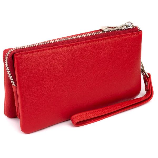 Вместительный клатч из двух частей женский ST Leather 19251 красный