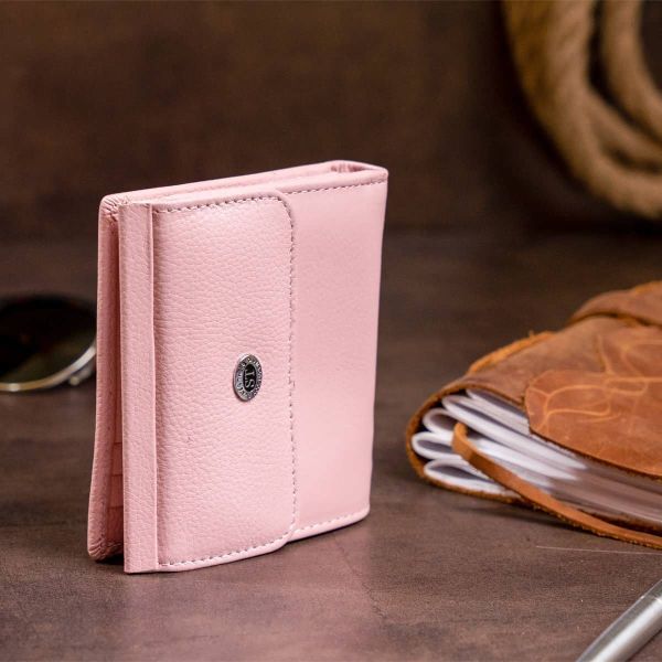 Маленький кошелек с автономной монетницей женский ST Leather 19265 розовый