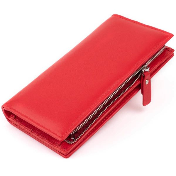 Вертикальный кошелек кожаный женский ST Leather 19275 красный