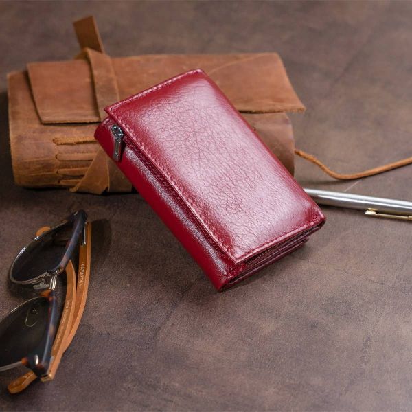 Горизонтальне портмоне зі шкіри жіноче ST Leather 19333 Бордове
