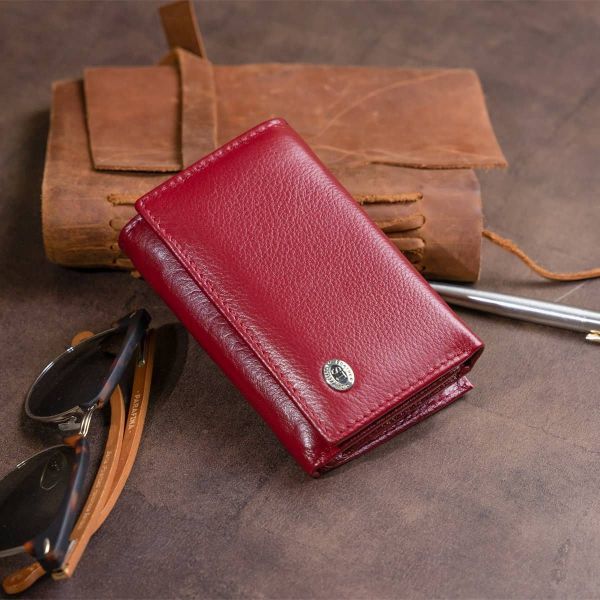 Горизонтальне портмоне зі шкіри жіноче ST Leather 19333 Бордове