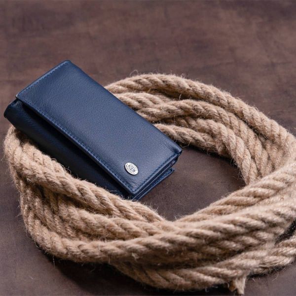 Гаманець горизонтальний з монетчиком на блискавці унісекс ST Leather 19360 синій