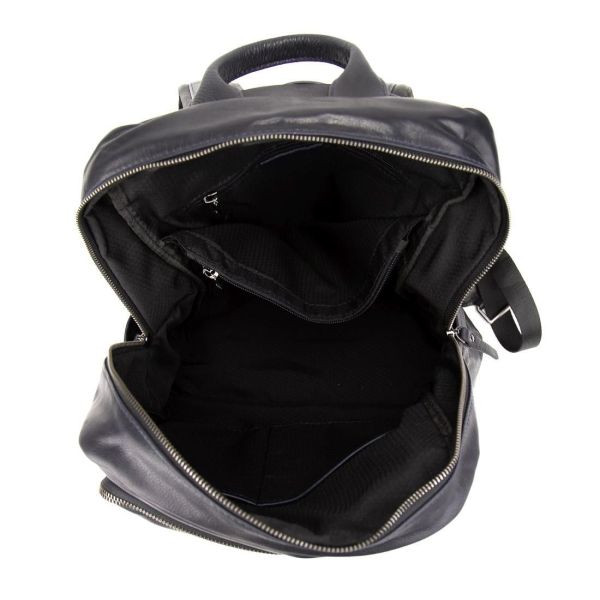 Чоловічий шкіряний рюкзак темно-синій Tiding Bag 2086BL темно синій