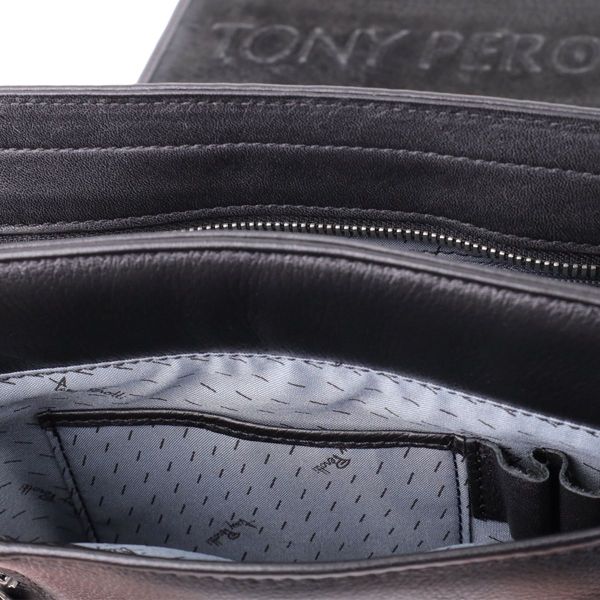 Чоловіча сумка через плече з м'якої натуральної шкіри Tony Perotti 20845_1 (9207-24 nero) чорна