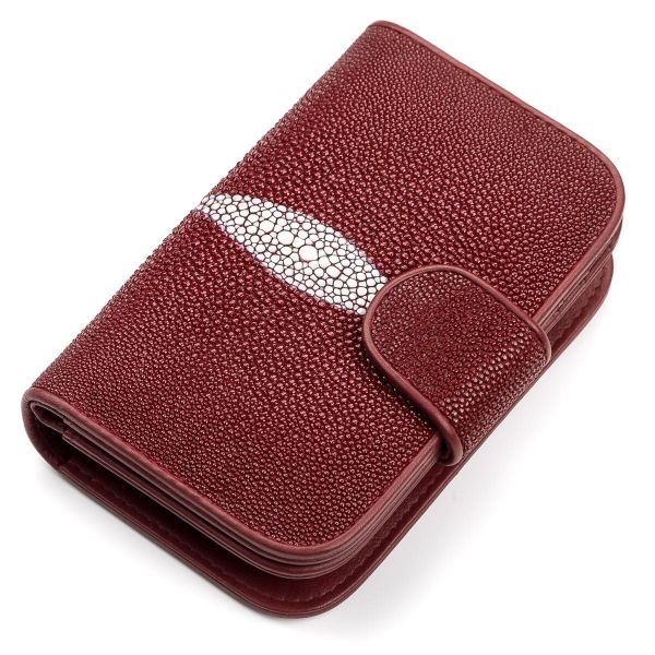 Гаманець жіночий STINGRAY LEATHER 18092 з натуральної шкіри морського ската бордовий