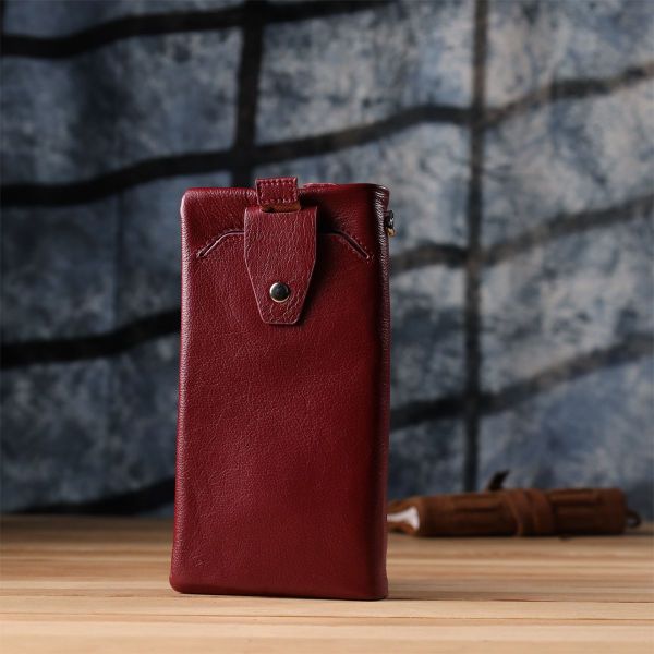 Шкіряний жіночий гаманець-клатч із відділенням під телефон ST Leather 23102 бордовий