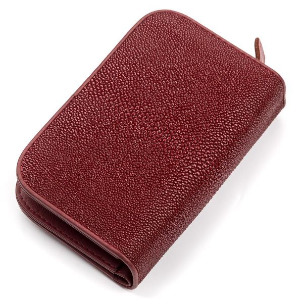 Гаманець жіночий STINGRAY LEATHER 18092 з натуральної шкіри морського ската бордовий