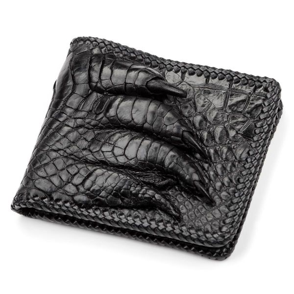 Портмоне з натуральної шкіри крокодила чорне CROCODILE LEATHER 18004