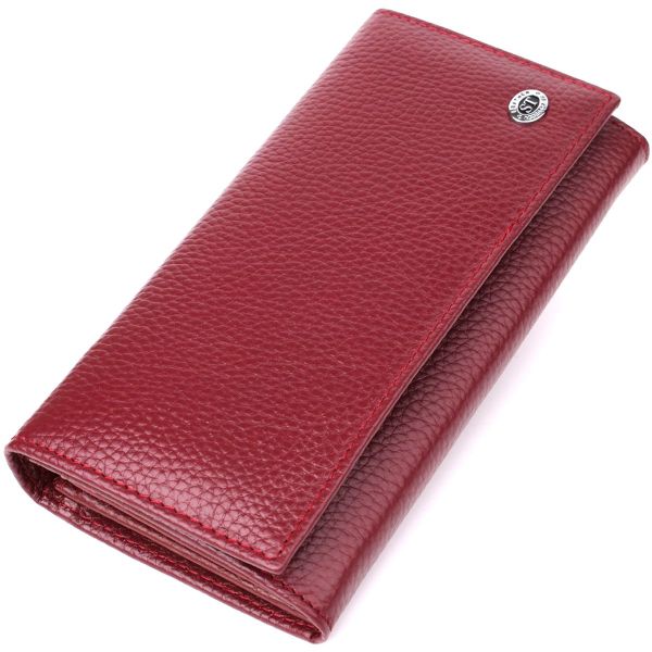 Практичний вертикальний гаманець із натуральної шкіри ST Leather 23085 бордовий Практичний вертикальний гаманець із натуральної шкіри ST Leather 23085 бордовий