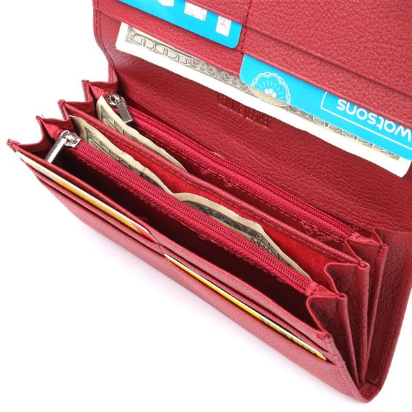 Жіночий місткий гаманець з натуральної шкіри ST Leather 23096 червоний