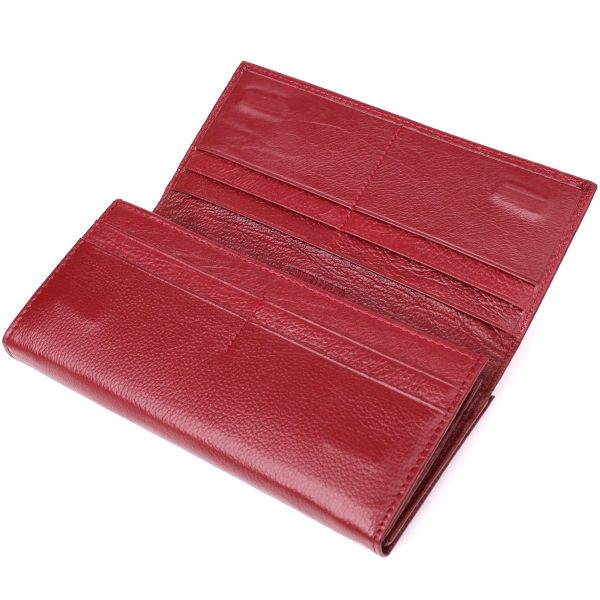 Елегантний гаманець для жінок з монетницею із натуральної шкіри ST Leather 23107 бордовий