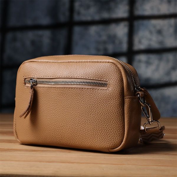 Жіноча сумка крос-боді з натуральної шкіри Vintage s_15139 бежева