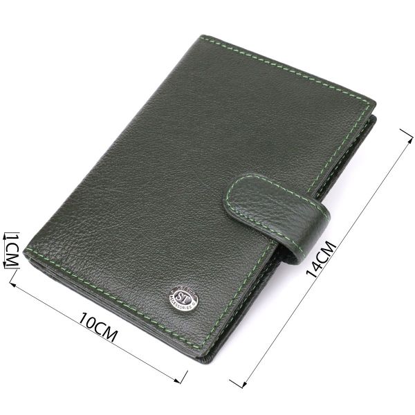 Оригінальна обкладинка на документи унісекс із натуральної шкіри ST Leather 23119 зелена