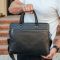 Шкіряна чоловіча ділова сумка-портфель чорна Tiding Bag 30987