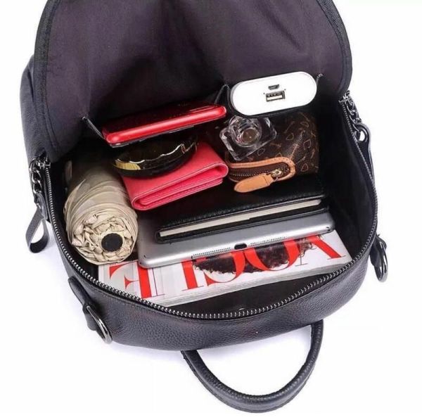 Жіночий шкіряний рюкзак міський чорний 73590 Tiding Bag