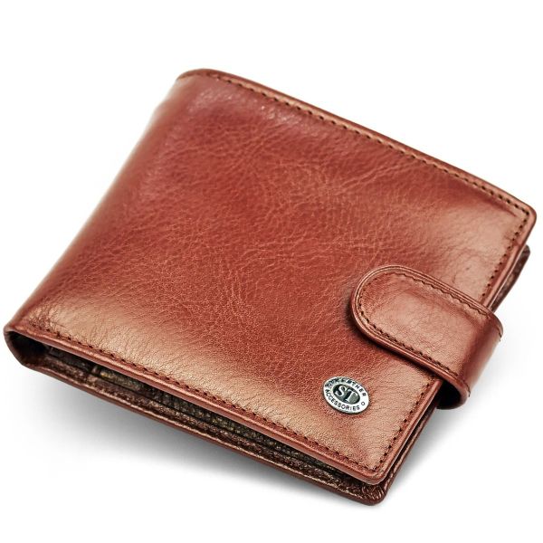 Чоловіче портмоне з натуральної шкіри ST Leather B104 коричневе