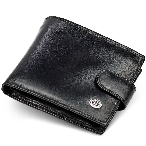 Чоловіче портмоне з натуральної шкіри ST Leather В104 чорне