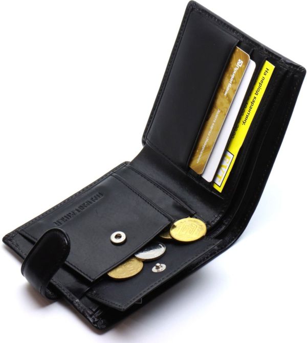 Чоловіче портмоне з натуральної шкіри ST Leather В104 чорне