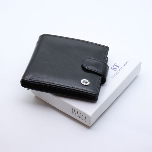 Стильне шкіряне портмоне ST Leather В 103 чорне