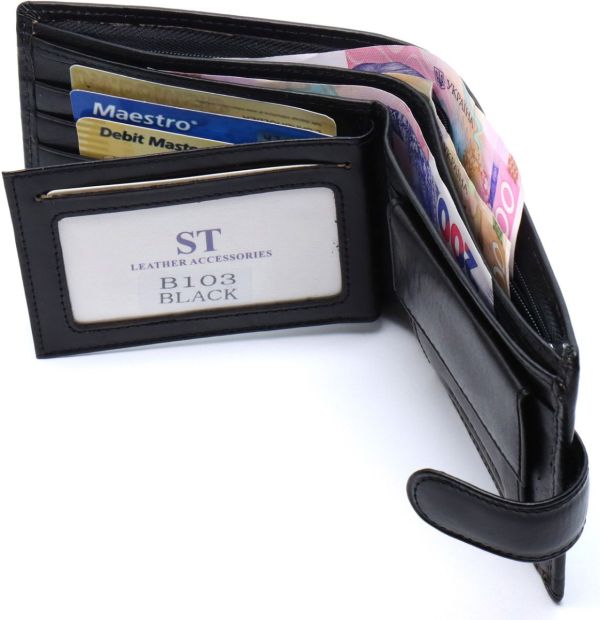 Стильне шкіряне портмоне ST Leather В 103 чорне
