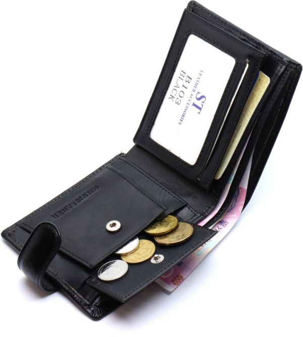 Стильне шкіряне портмоне ST Leather В 103 чорне