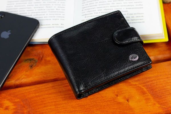 Стильне шкіряне портмоне ST Leather В 103 чорне