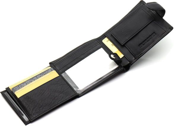 Класичне чоловіче портмоне з натуральної шкіри ST Leather ST102 чорне
