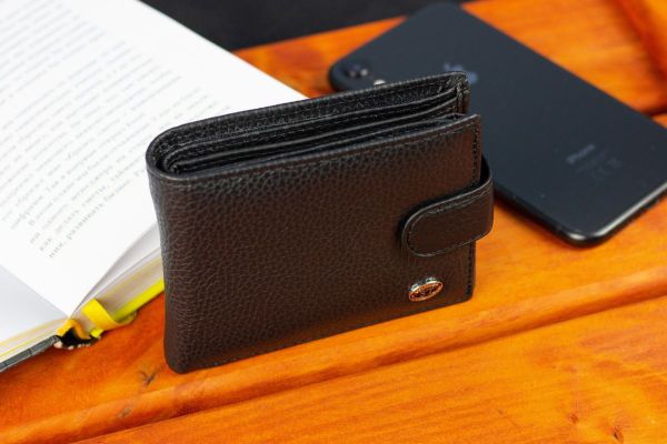 Класичне чоловіче портмоне з натуральної шкіри ST Leather ST102 чорне