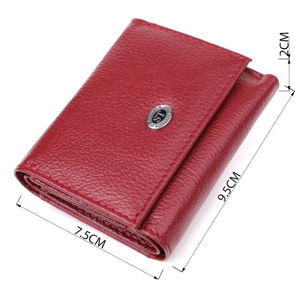 Мініатюрний жіночий гаманець із натуральної шкіри ST Leather 23082 бордовий
