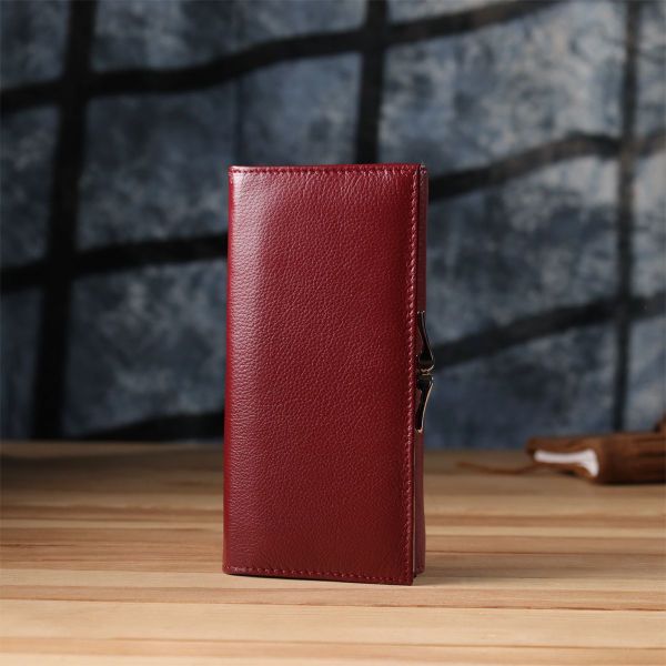 Елегантний гаманець для жінок з монетницею із натуральної шкіри ST Leather 23107 бордовий
