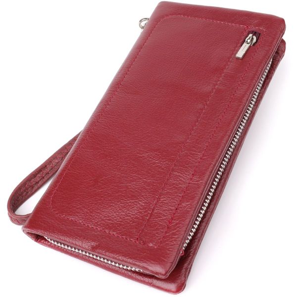 Шкіряний жіночий гаманець-клатч із відділенням під телефон ST Leather 23102 бордовий Шкіряний жіночий гаманець-клатч із відділенням під телефон ST Leather 23102 бордовий