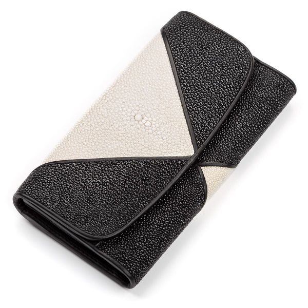 Гаманець жіночий STINGRAY LEATHER 18103 з натуральної шкіри морського ската чорний