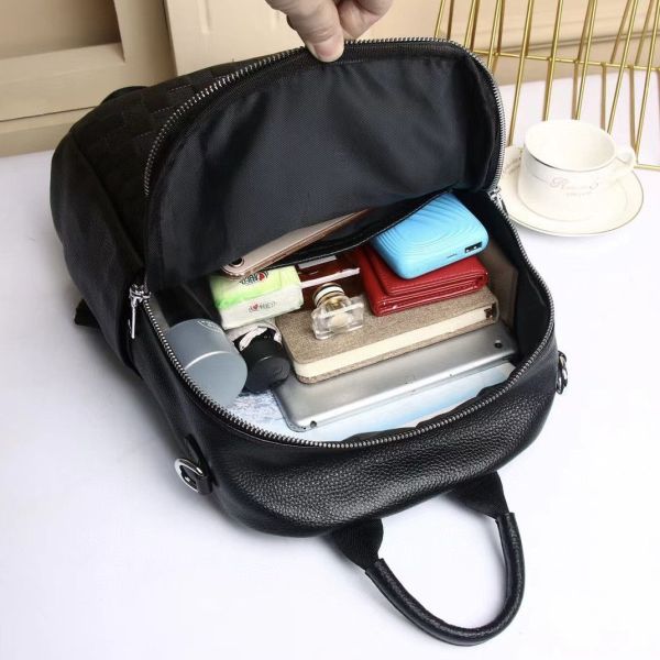 Шкіряний жіночий рюкзак з тисненням 42147 Tiding Bag чорний