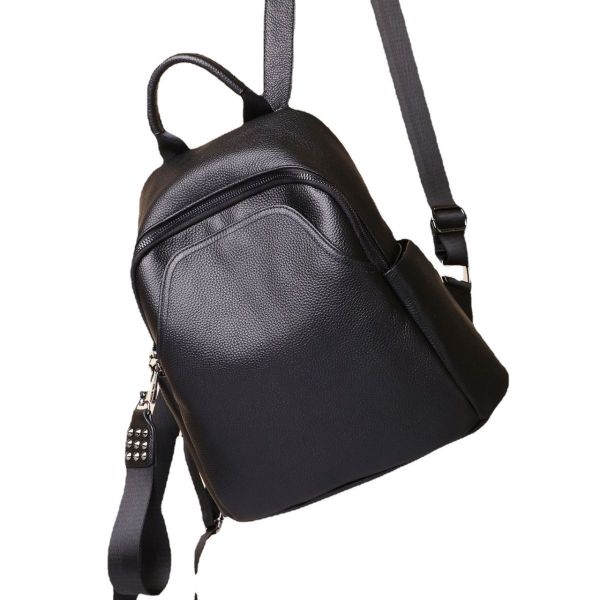 Жіночий класичний шкіряний рюкзак чорний міського типу 85378 Tiding Bag
