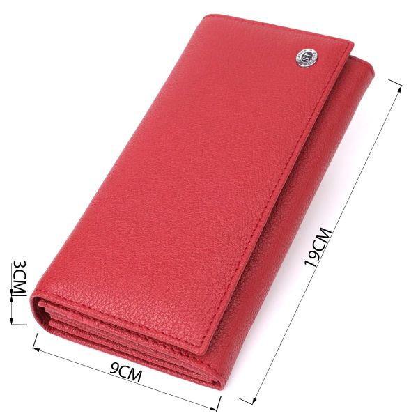 Жіночий місткий гаманець з натуральної шкіри ST Leather 23096 червоний